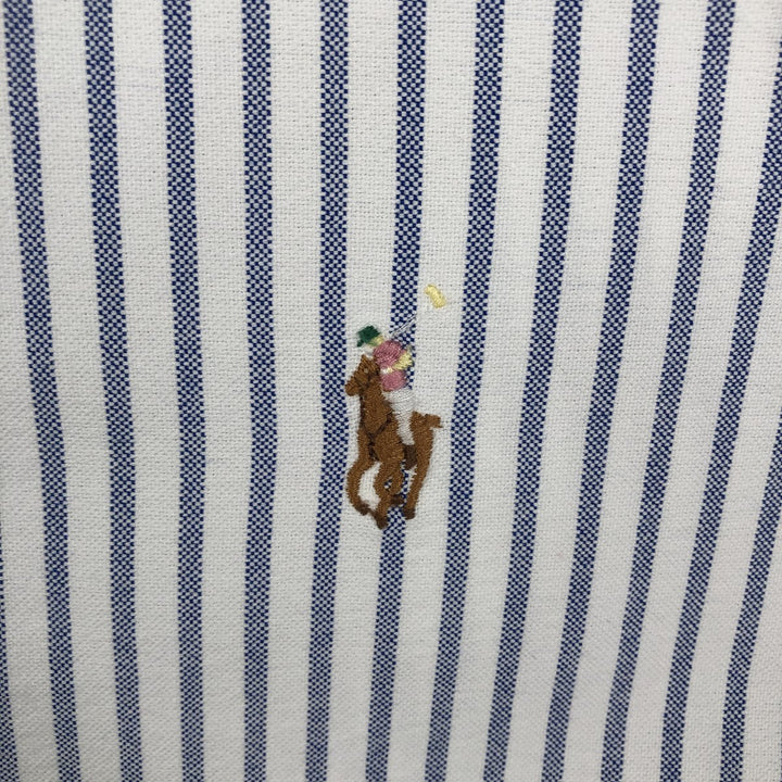 Ralph Lauren CUSTOM FIT long sleeve button down striped shirt men's size L cotton blue type Vintage Second Hand