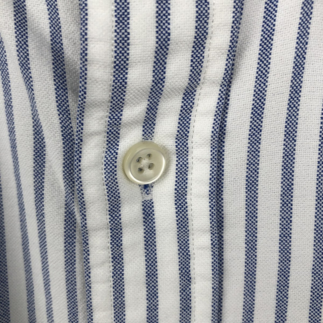Ralph Lauren CUSTOM FIT long sleeve button down striped shirt men's size L cotton blue type Vintage Second Hand
