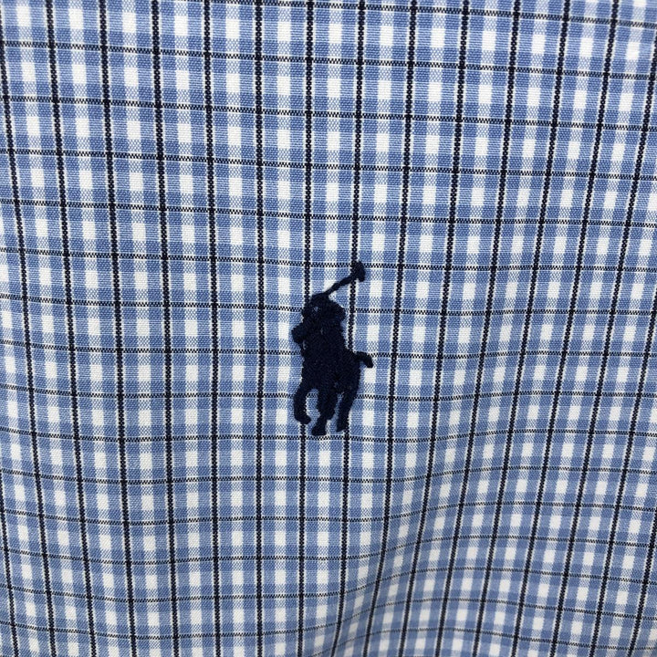 Ralph Lauren POLO by Ralph Lauren LOWELL SPORT long sleeve cotton check shirt, men's size L cotton blue type Vintage Second Hand