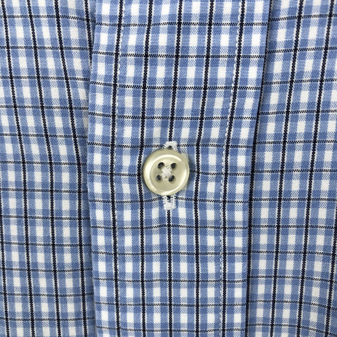 Ralph Lauren POLO by Ralph Lauren LOWELL SPORT long sleeve cotton check shirt, men's size L cotton blue type Vintage Second Hand