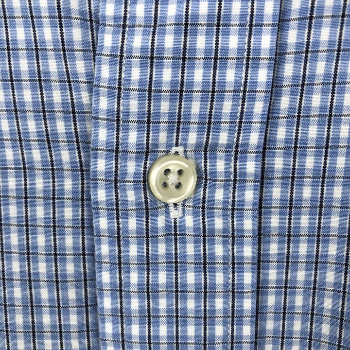 Ralph Lauren POLO by Ralph Lauren LOWELL SPORT long sleeve cotton check shirt, men's size L cotton blue type Vintage Second Hand