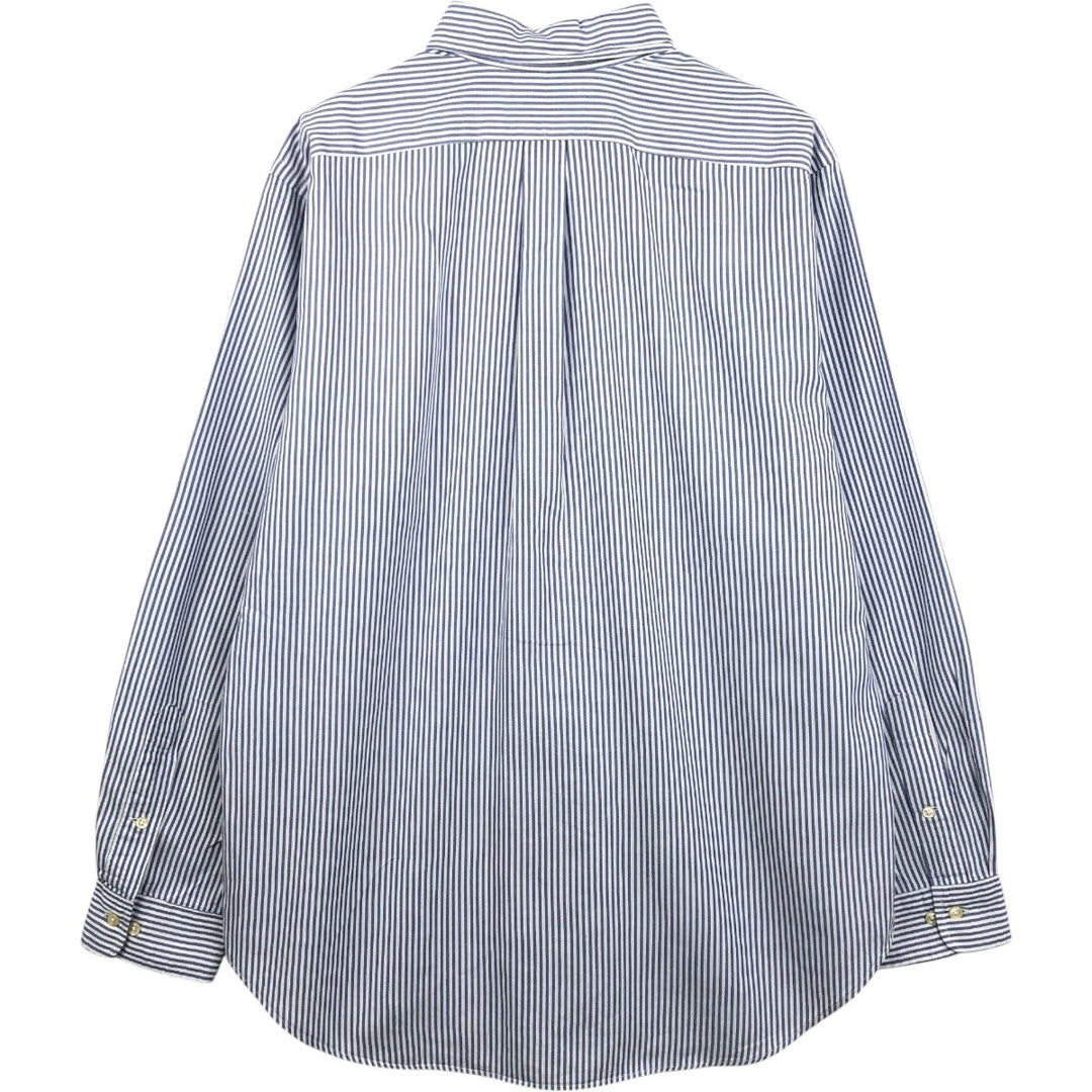 Ralph Lauren Classic Fit Long Sleeve Button Down Striped Shirt, Men's Size L cotton blue type Vintage Second Hand