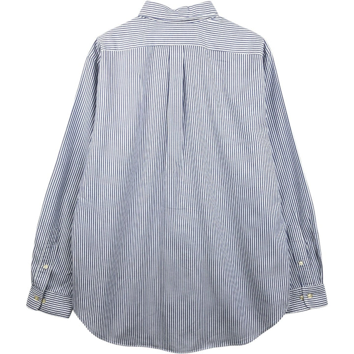Ralph Lauren Classic Fit Long Sleeve Button Down Striped Shirt, Men's Size L cotton blue type Vintage Second Hand