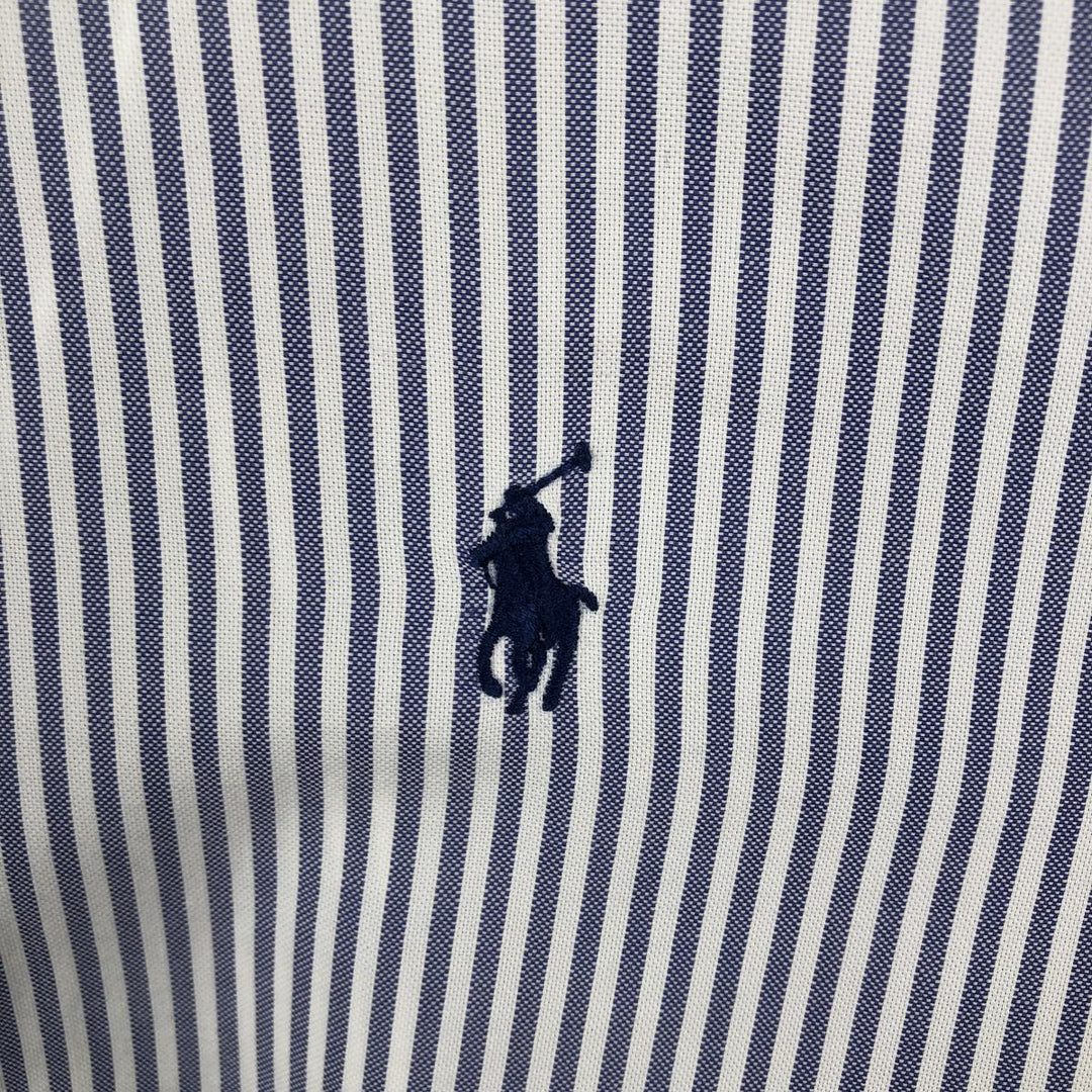 Ralph Lauren Classic Fit Long Sleeve Button Down Striped Shirt, Men's Size L cotton blue type Vintage Second Hand
