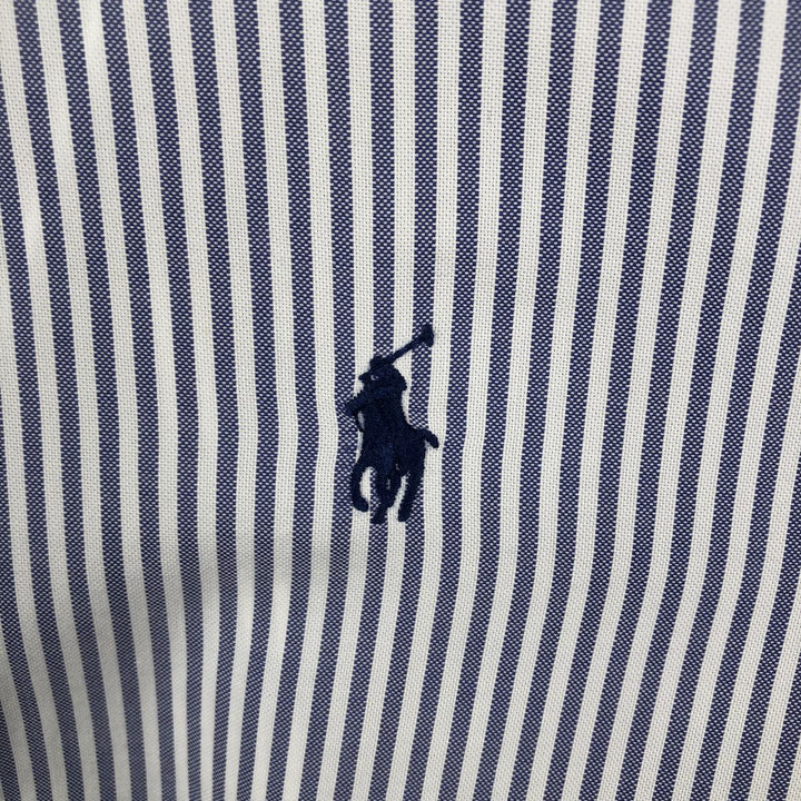 Ralph Lauren Classic Fit Long Sleeve Button Down Striped Shirt, Men's Size L cotton blue type Vintage Second Hand