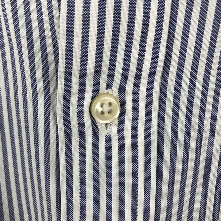 Ralph Lauren Classic Fit Long Sleeve Button Down Striped Shirt, Men's Size L cotton blue type Vintage Second Hand