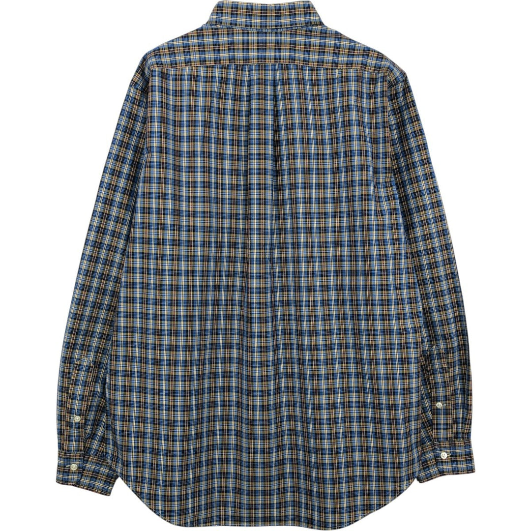 Ralph Lauren Classic Fit Long Sleeve Button Down Check Shirt, Men's Size L cotton blue type Vintage Second Hand