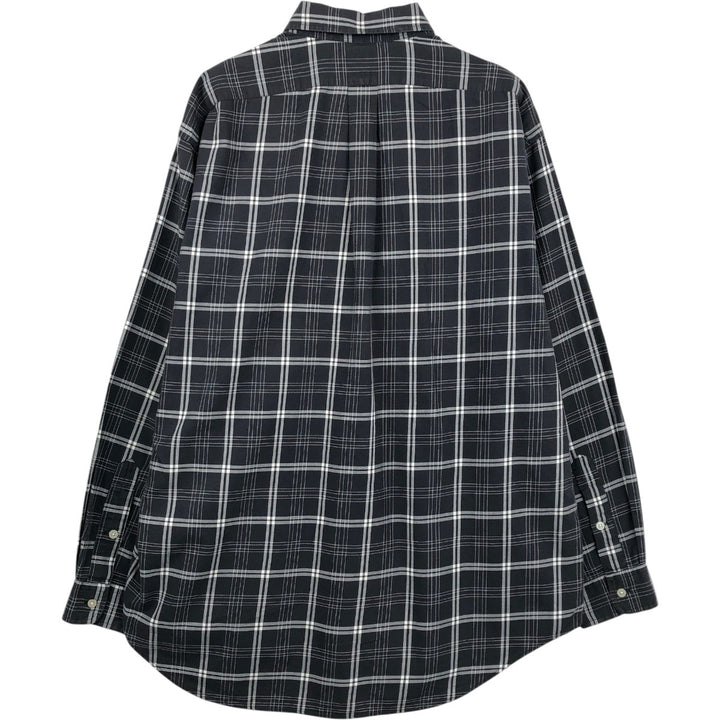 Ralph Lauren RALPH LAUREN GOLF BLAKE long-sleeved button-down check shirt, men's size L cotton Charcoal Vintage Second Hand