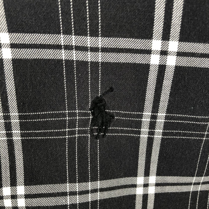Ralph Lauren RALPH LAUREN GOLF BLAKE long-sleeved button-down check shirt, men's size L cotton Charcoal Vintage Second Hand