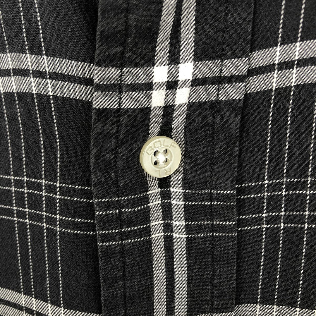 Ralph Lauren RALPH LAUREN GOLF BLAKE long-sleeved button-down check shirt, men's size L cotton Charcoal Vintage Second Hand