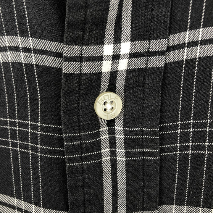 Ralph Lauren RALPH LAUREN GOLF BLAKE long-sleeved button-down check shirt, men's size L cotton Charcoal Vintage Second Hand