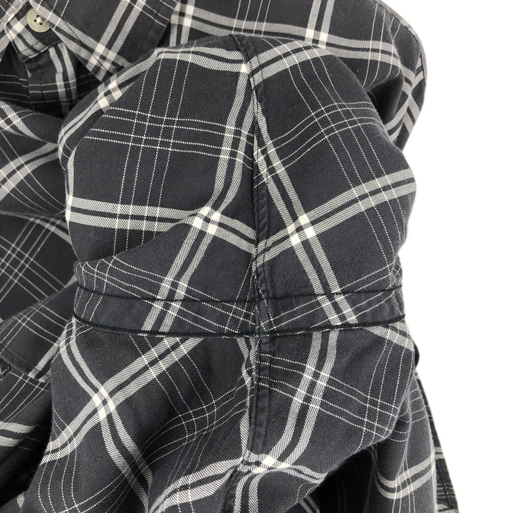 Ralph Lauren RALPH LAUREN GOLF BLAKE long-sleeved button-down check shirt, men's size L cotton Charcoal Vintage Second Hand