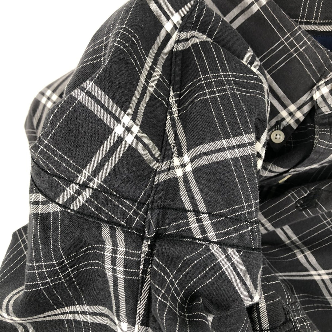 Ralph Lauren RALPH LAUREN GOLF BLAKE long-sleeved button-down check shirt, men's size L cotton Charcoal Vintage Second Hand