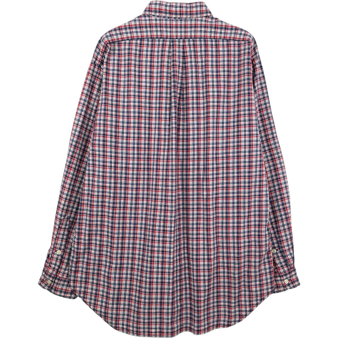 Ralph Lauren RALPH LAUREN SPORT Long-Sleeve Button-Down Check Shirt, Men's Size L (approx.) cotton red type Vintage Second Hand