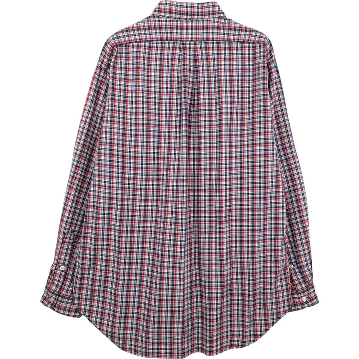 Ralph Lauren RALPH LAUREN SPORT Long-Sleeve Button-Down Check Shirt, Men's Size L (approx.) cotton red type Vintage Second Hand