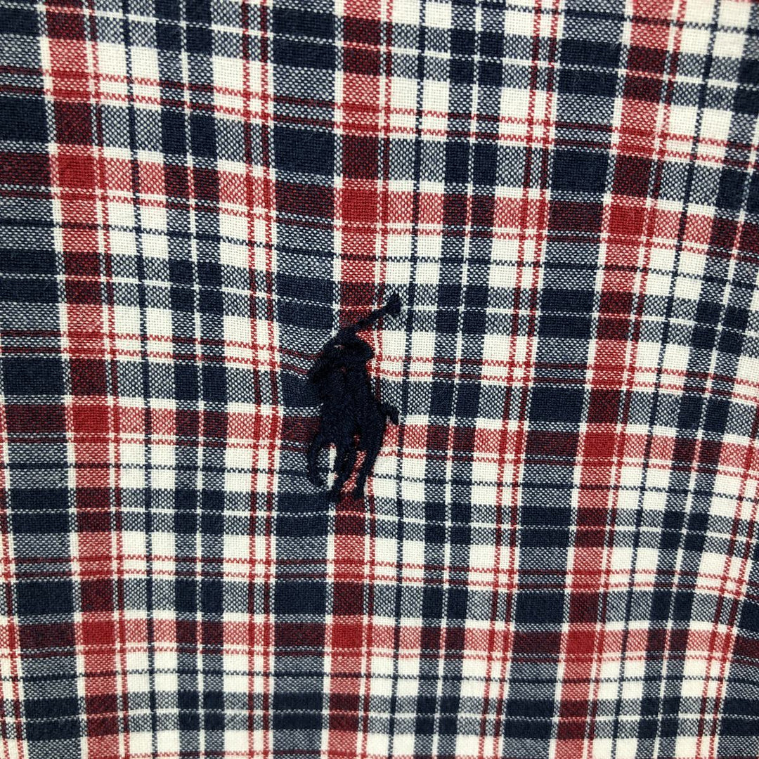 Ralph Lauren RALPH LAUREN SPORT Long-Sleeve Button-Down Check Shirt, Men's Size L (approx.) cotton red type Vintage Second Hand