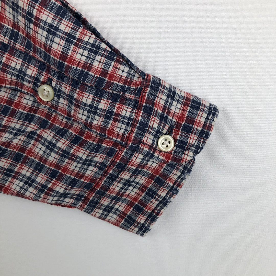 Ralph Lauren RALPH LAUREN SPORT Long-Sleeve Button-Down Check Shirt, Men's Size L (approx.) cotton red type Vintage Second Hand