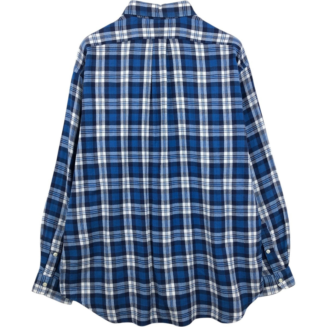 Ralph Lauren BLAIRE long sleeve button down check shirt, men's XL size cotton blue type Vintage Second Hand