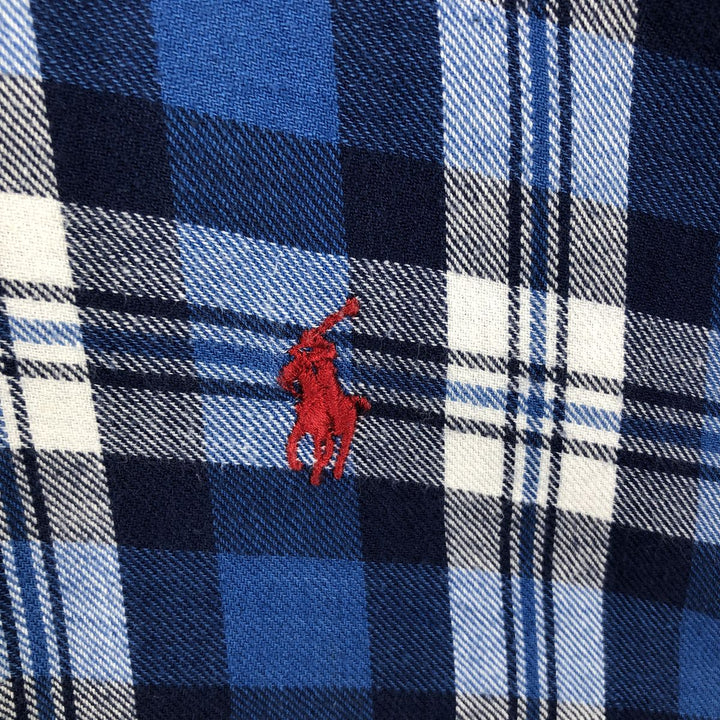 Ralph Lauren BLAIRE long sleeve button down check shirt, men's XL size cotton blue type Vintage Second Hand
