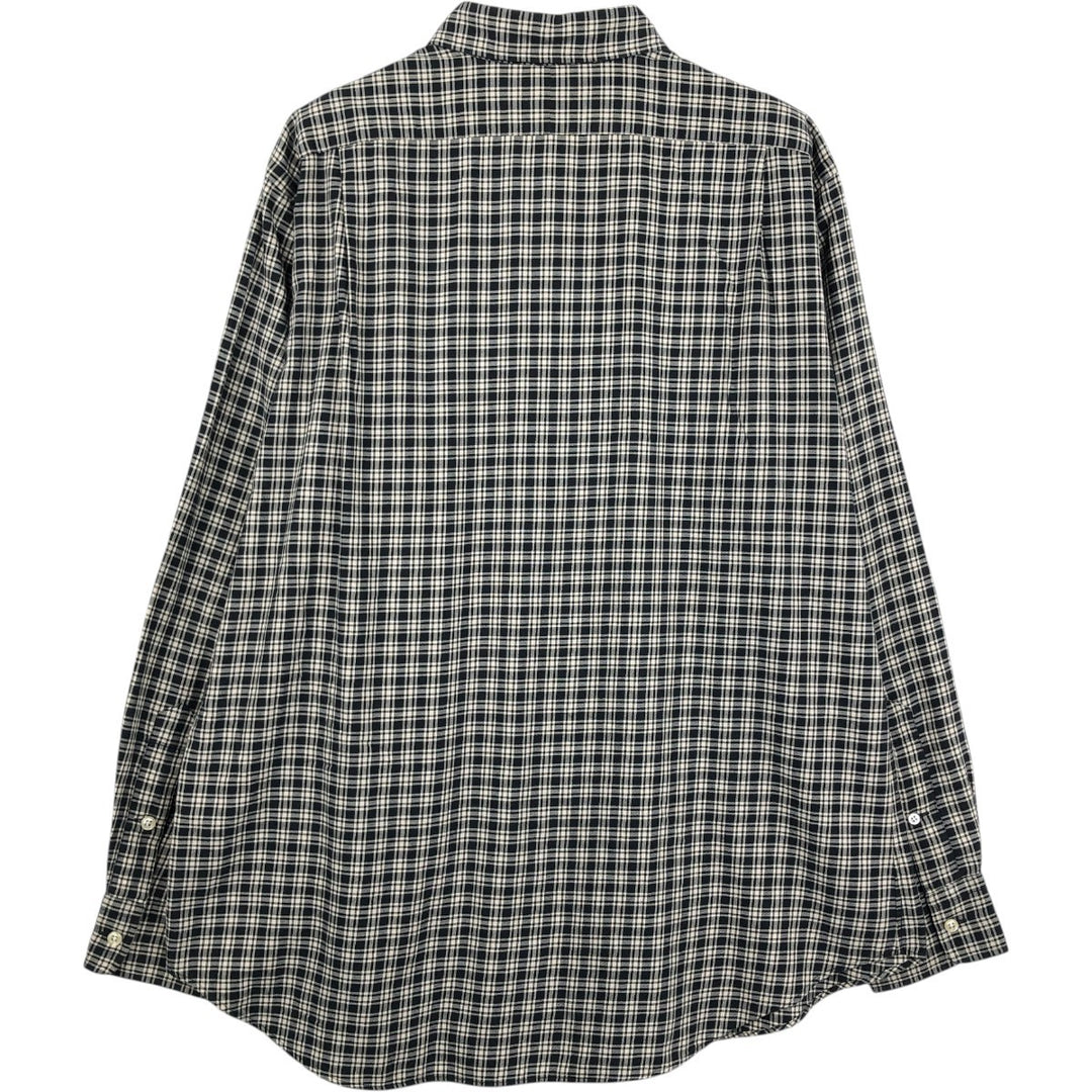 Ralph Lauren POLO by Ralph Lauren ESTATE SPORT wide collar long-sleeve check shirt, men's size L (approx.) cotton Beige type Vintage Second Hand