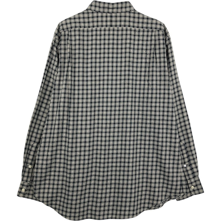 Ralph Lauren POLO by Ralph Lauren ESTATE SPORT wide collar long-sleeve check shirt, men's size L (approx.) cotton Beige type Vintage Second Hand