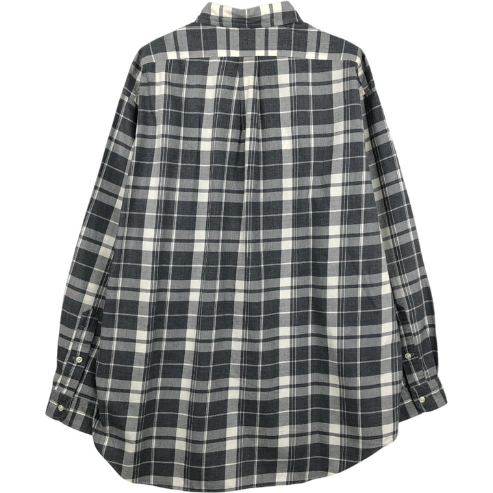 Ralph Lauren BLAKE long sleeve button down check shirt, men's size L cotton gray type Vintage Second Hand