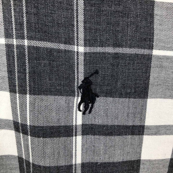 Ralph Lauren BLAKE long sleeve button down check shirt, men's size L cotton gray type Vintage Second Hand