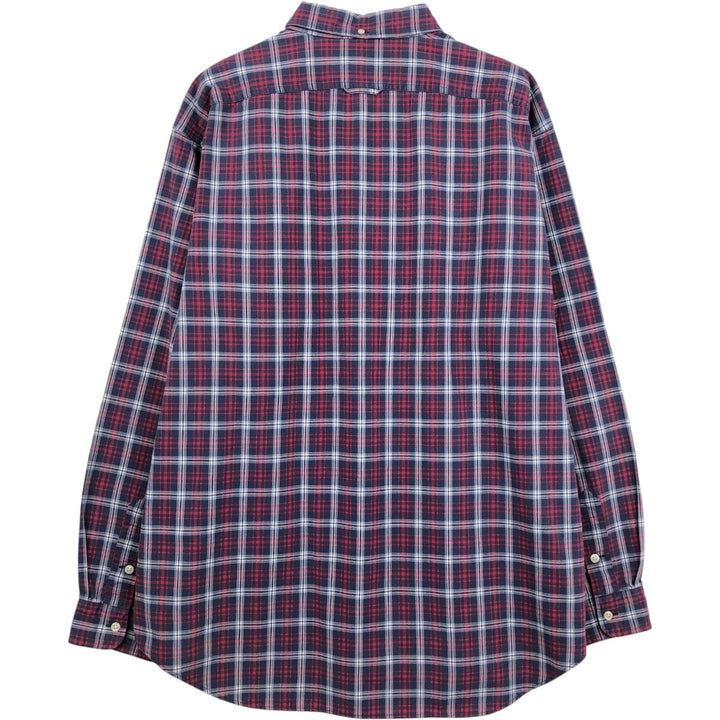 Ralph Lauren MOORE Long-Sleeve Button-Down Check Shirt, Men's Size XL (approx.) cotton red type Vintage Second Hand