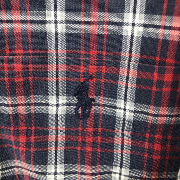 Ralph Lauren MOORE Long-Sleeve Button-Down Check Shirt, Men's Size XL (approx.) cotton red type Vintage Second Hand