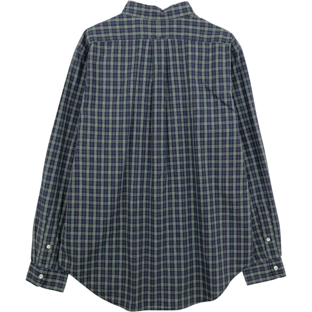 Ralph Lauren Classic Fit Long Sleeve Button Down Check Shirt Men's Size L cotton green type Vintage Second Hand