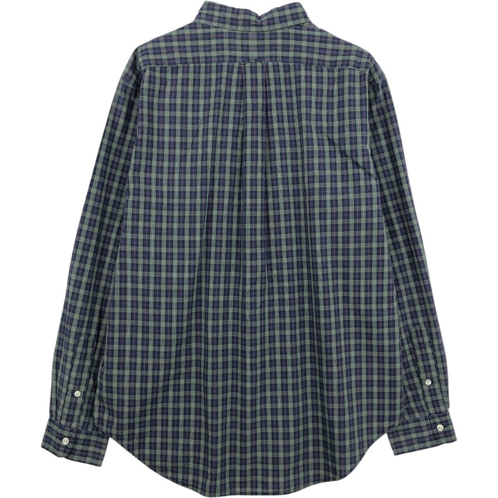 Ralph Lauren Classic Fit Long Sleeve Button Down Check Shirt Men's Size L cotton green type Vintage Second Hand