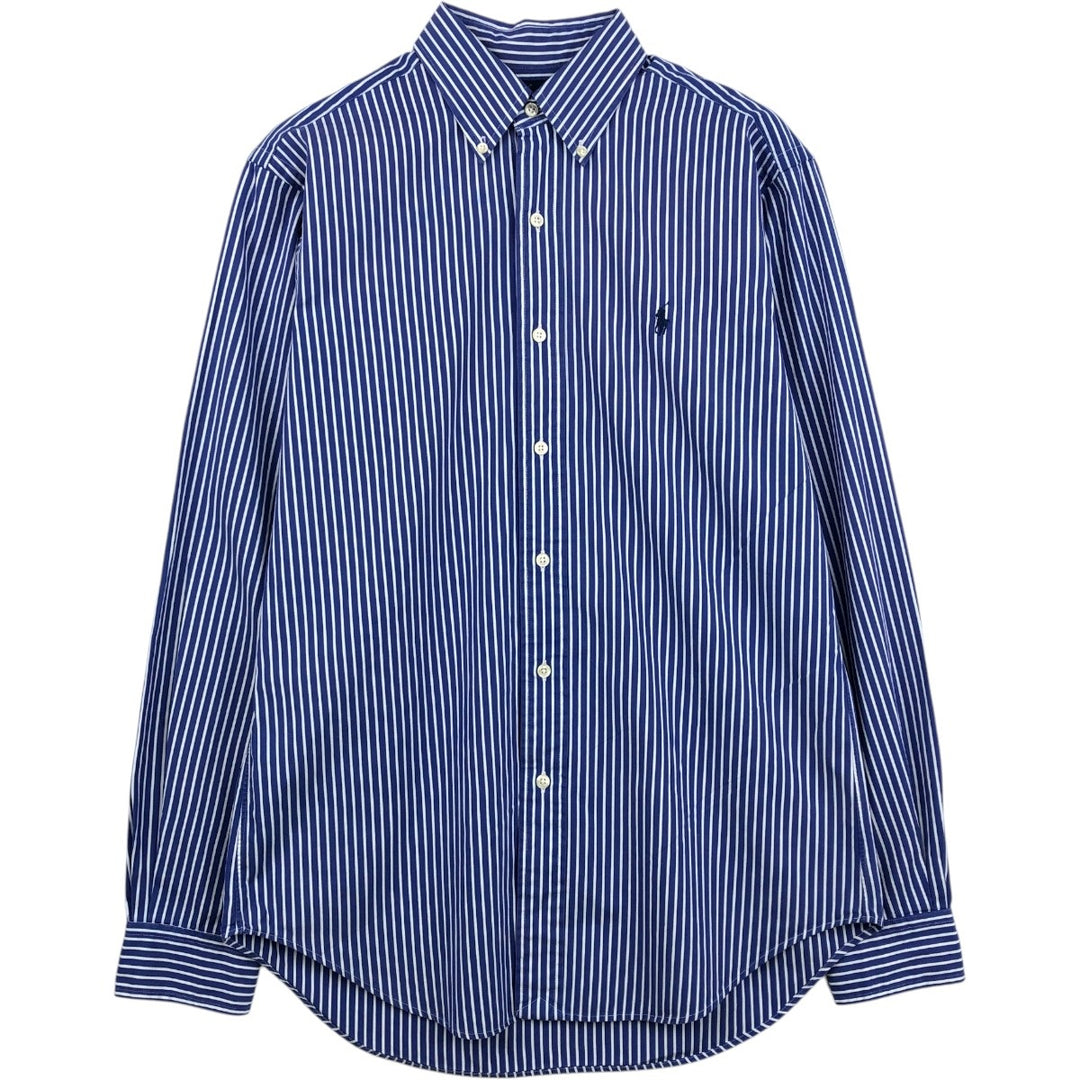 Ralph Lauren Classic Fit Long Sleeve Button Down Striped Shirt Men's M cotton blue type Vintage Second Hand