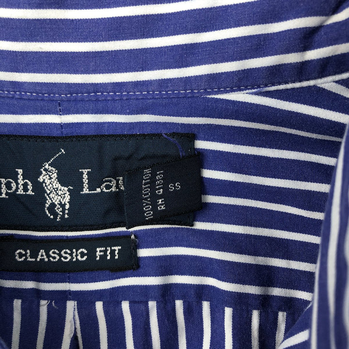 Ralph Lauren Classic Fit Long Sleeve Button Down Striped Shirt Men's M cotton blue type Vintage Second Hand