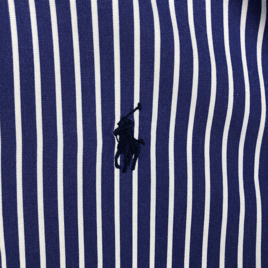 Ralph Lauren Classic Fit Long Sleeve Button Down Striped Shirt Men's M cotton blue type Vintage Second Hand