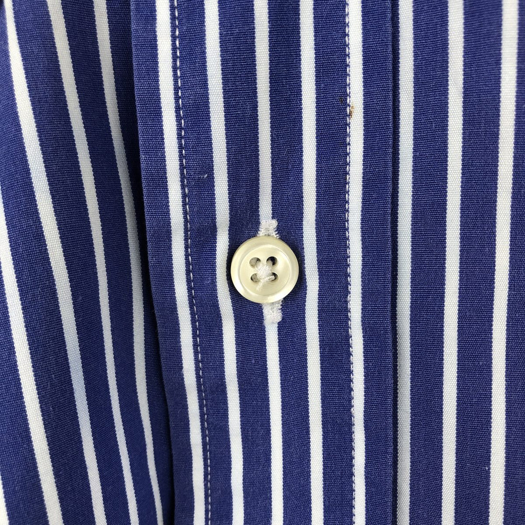 Ralph Lauren Classic Fit Long Sleeve Button Down Striped Shirt Men's M cotton blue type Vintage Second Hand