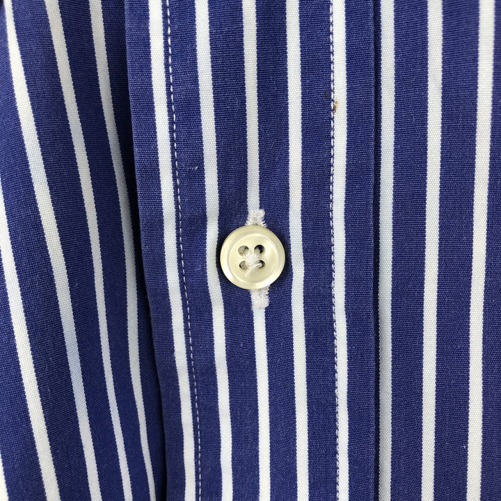Ralph Lauren Classic Fit Long Sleeve Button Down Striped Shirt Men's M cotton blue type Vintage Second Hand