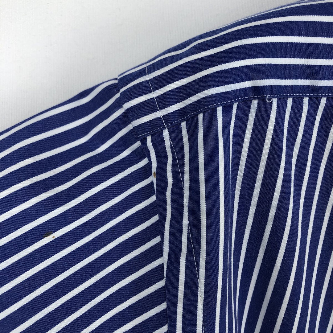 Ralph Lauren Classic Fit Long Sleeve Button Down Striped Shirt Men's M cotton blue type Vintage Second Hand