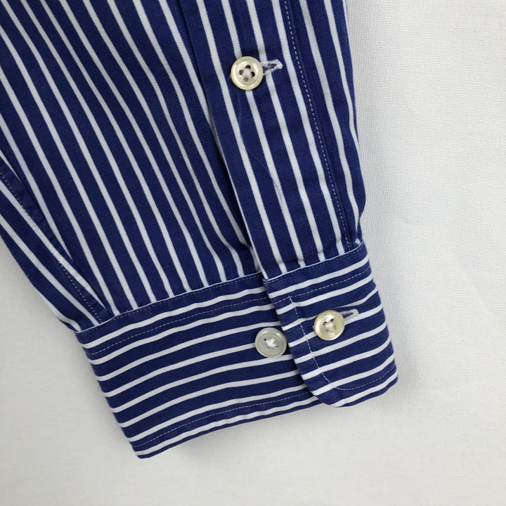 Ralph Lauren Classic Fit Long Sleeve Button Down Striped Shirt Men's M cotton blue type Vintage Second Hand