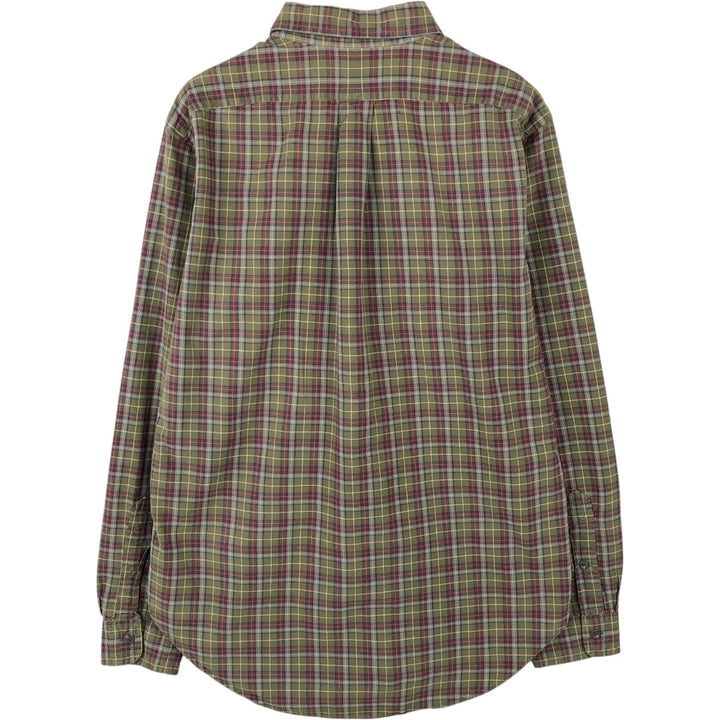 Ralph Lauren Classic Fit Long Sleeve Button Down Check Shirt Men's M cotton Khaki type Vintage Second Hand