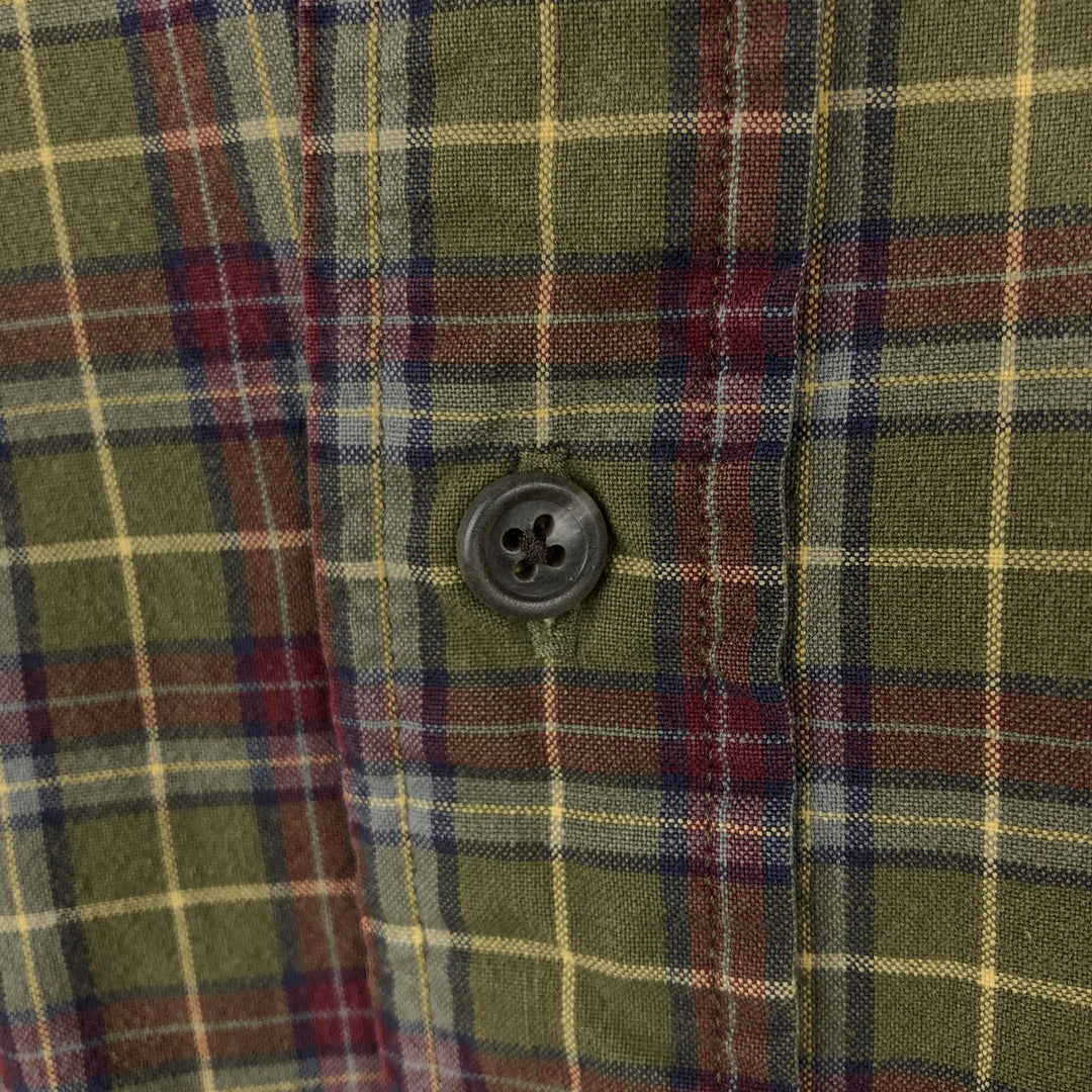 Ralph Lauren Classic Fit Long Sleeve Button Down Check Shirt Men's M cotton Khaki type Vintage Second Hand