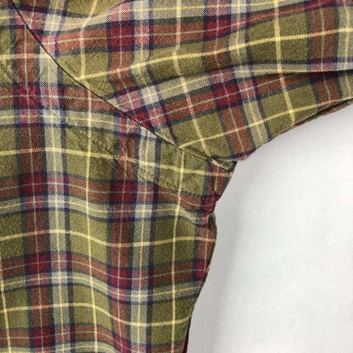 Ralph Lauren Classic Fit Long Sleeve Button Down Check Shirt Men's M cotton Khaki type Vintage Second Hand