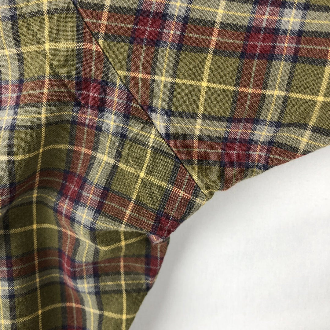 Ralph Lauren Classic Fit Long Sleeve Button Down Check Shirt Men's M cotton Khaki type Vintage Second Hand