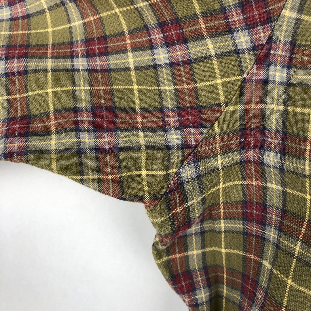 Ralph Lauren Classic Fit Long Sleeve Button Down Check Shirt Men's M cotton Khaki type Vintage Second Hand