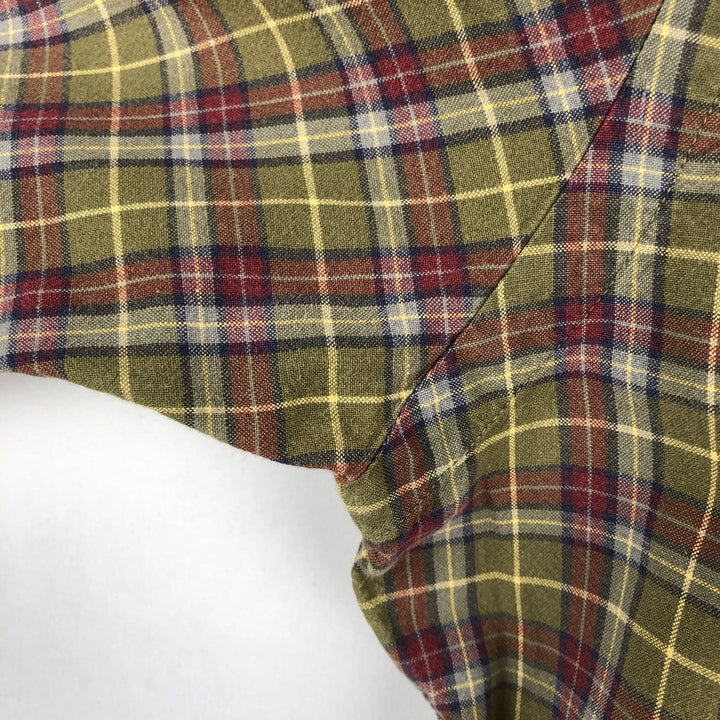 Ralph Lauren Classic Fit Long Sleeve Button Down Check Shirt Men's M cotton Khaki type Vintage Second Hand