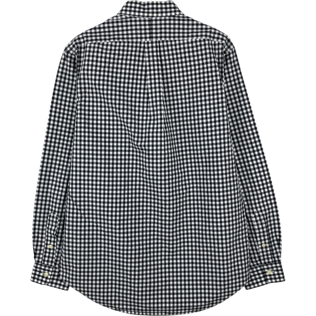 Ralph Lauren Gingham Check Long Sleeve Button-Down Check Shirt, Men's M Size cotton black type Vintage Second Hand