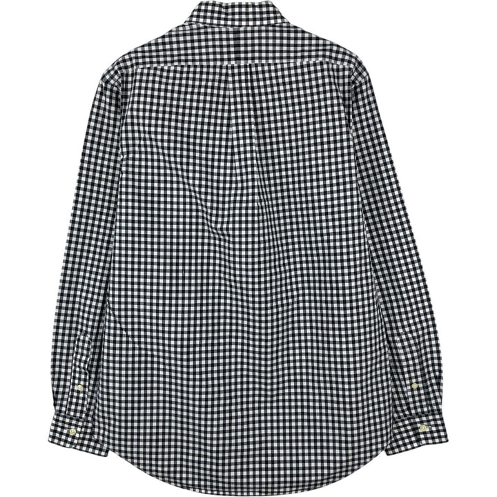 Ralph Lauren Gingham Check Long Sleeve Button-Down Check Shirt, Men's M Size cotton black type Vintage Second Hand