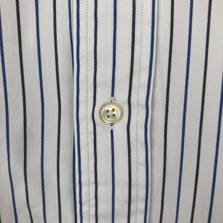 Ralph Lauren YARMOUTH Long Sleeve Button-Down Striped Shirt, Men's M Size cotton white type Vintage Second Hand