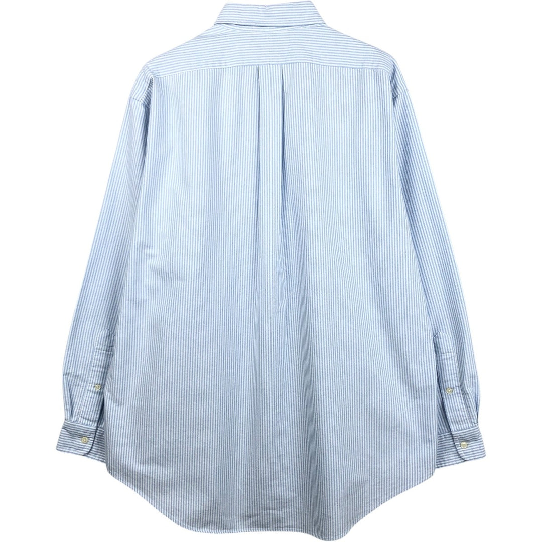 Ralph Lauren Classic Fit Long Sleeve Button Down Striped Shirt Men's Size L cotton Blue type light blue Vintage Second Hand