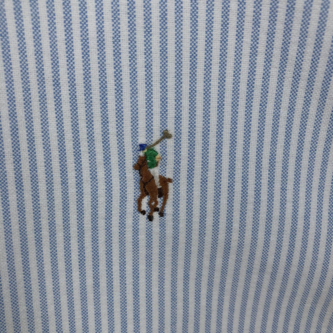 Ralph Lauren Classic Fit Long Sleeve Button Down Striped Shirt Men's Size L cotton Blue type light blue Vintage Second Hand