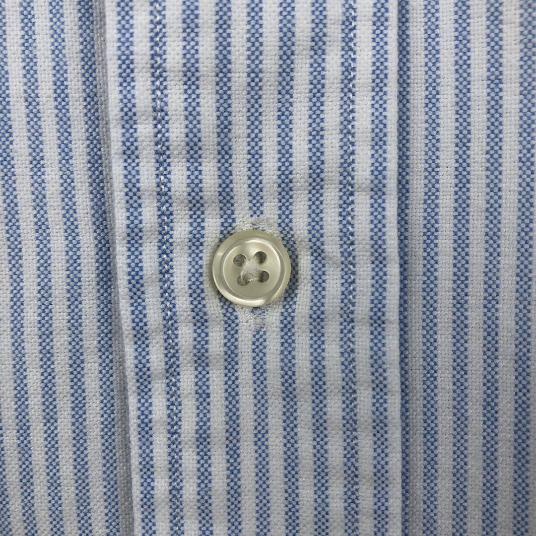 Ralph Lauren Classic Fit Long Sleeve Button Down Striped Shirt Men's Size L cotton Blue type light blue Vintage Second Hand